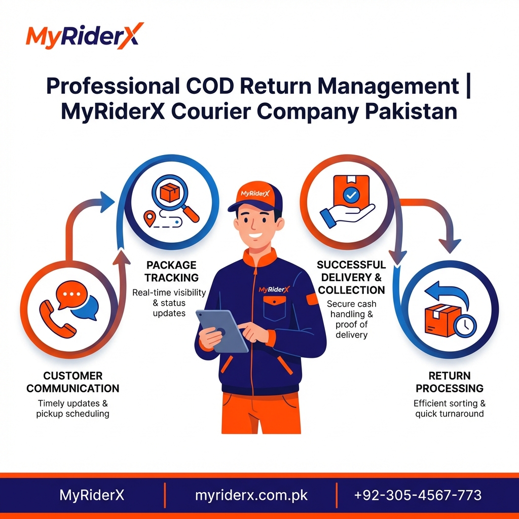 How to reduce COD return rates in Pakistan - Professional guide showing return management process for e-commerce sellers
